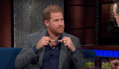 Prince Harry on The Late Show with Stephen Colbert.