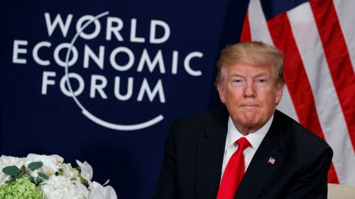 US President Donald Trump at the World Economic Forum at Davos. (AAP)