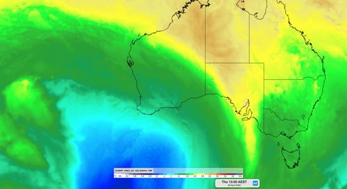 The first cold front will move through the southwest of WA. It will be followed by another two fronts on Wednesday and Thursday.