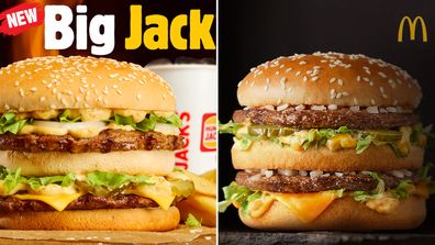 Hungry Jack's new Big Jack Burger / McDonald's Big Mac burger