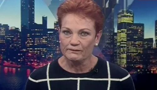 Senator Hanson accused Brian Burston of selling himself out to the government. Picture: Sky News