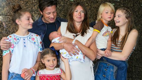 Jamie Oliver and family