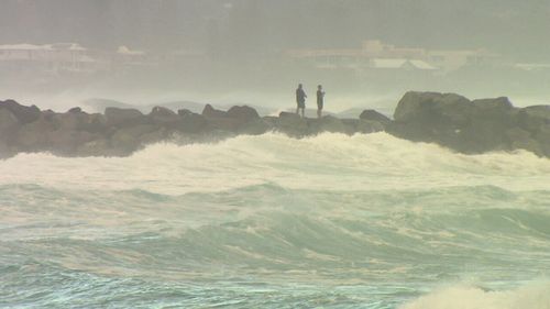 Huge swells are reshaping southeast Queensland's coastline. (9NEWS)