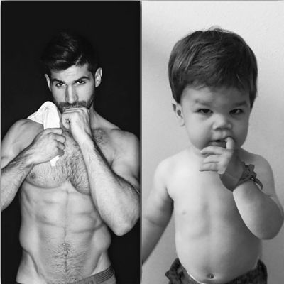 Cute babies and hot guys &ndash; what&rsquo;s not to love?&nbsp;One Instagram account worth a follow if you love both is
<a href="https://www.instagram.com/babyandthebody/" target="_blank" draggable="false">@babyandthebody</a>&nbsp;Katina Behm was inspired to start the account after her easy-on-the-eye brother,
Aristotle, moved to New York to pursue his modelling career.&nbsp;When Aris started posting his modelling pics , Katina
thought it would be cute to photograph her 18-month-old son, Augie, in the same poses and outfits. Initially for family only, Katina's page now boasts over 8000 followers - here are our 9Honey favourites.<br />
<br />