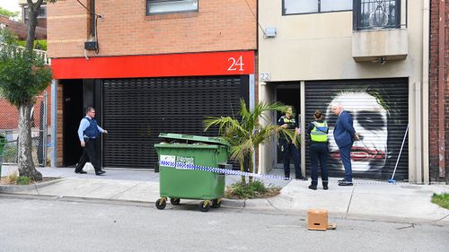 A Port Melbourne property raided this morning.