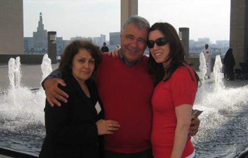 Joe Sarlak with new wife Azam. and daughter Layla in Doha, Qatar before he was jailed.