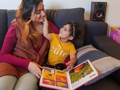 Erum with her three-year-old daughter, Eliza.