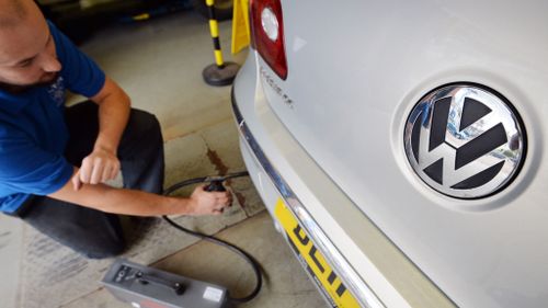 A Volkswagen car undergoing an emissions test. (AAP file image)