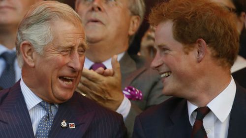 Prince Charles with son Harry. (AAP)