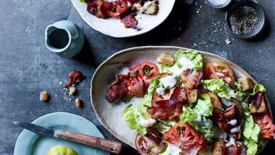 Recipe:&nbsp;<a href="http://kitchen.nine.com.au/2017/08/02/16/57/blt-salad-with-bacon-fried-croutons" target="_top">BLT salad with bacon-fried croutons</a>