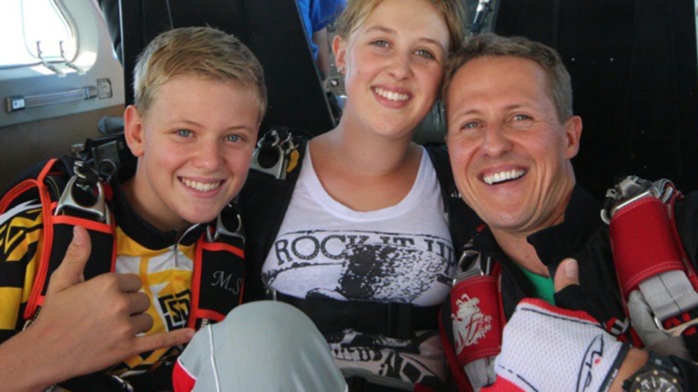 Michael Schumacher with children Mick and Gina.