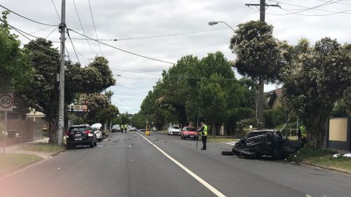 The driver's three passengers suffered serious injuries in the crash. (9NEWS)