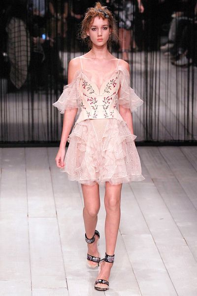 <p>A mille feuille of frills, ivory lace, poet sleeves, lengths
and lengths of marabou feathers – not the sort of thing you'd think you could
wear every day. Happily, AW16 season saw designers roughing up this frothy flirtation
into a look with legs (at times, literally).</p><p> The key to this trend is in balancing its inherent chastity with a good dose of
sex – and quirk, whether it’s sheer, barely-there material, a shot of leather,
statement hosiery or hi-tech treatments, (see: Alberta Ferretti's laser-cut
bird gown) whimsical colour and embellishment or simply an audacious attitude.</p>