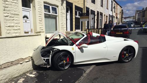 British groom smashes $442,000 Ferrari rented for his wedding into friend’s house