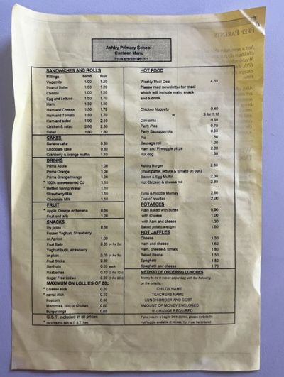 Canteen menus