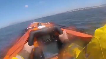 RNLI volunteers raced out to sea to rescue the little girl.