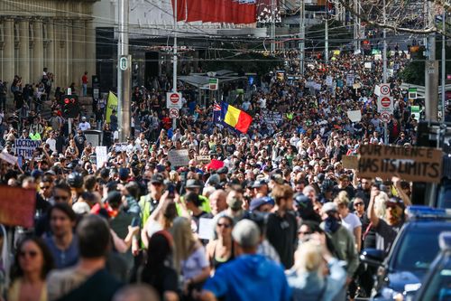 Victoria Health authorities are on high alert after thousands of people took part in an anti-lockdown protest in Melbourne's CBD. coronavirus