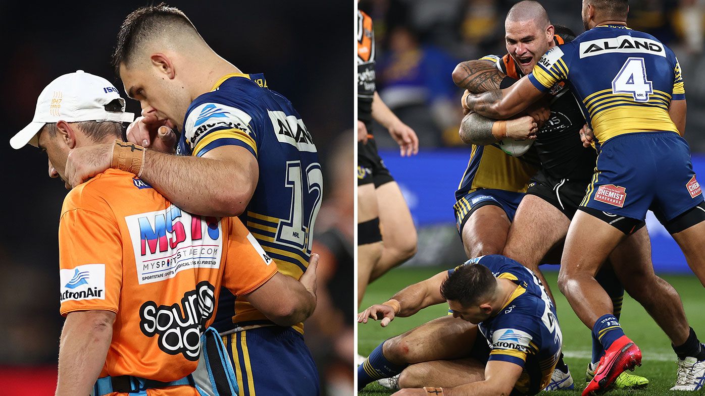 Eels Ryan Matterson goes down in win over Wests Tigers