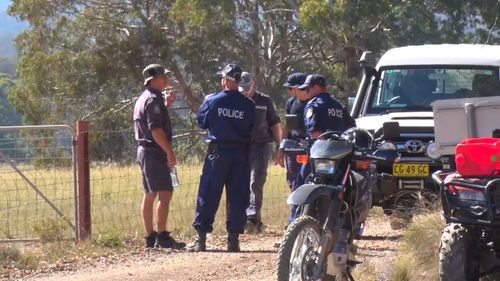 Around 150 people were called into the area from Police, RFS, SES and Volunteer search teams to continue the search of 100 acres of land today. Picture: Supplied.