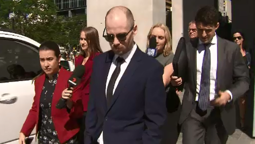 Jordan Baklas outside of Brisbane Court today. 