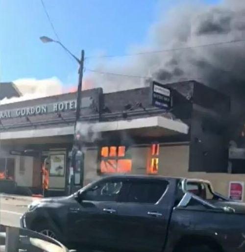The 80-year-old pub was gutted by a ferocious fire, thought to have been caused by welding equipment being used in renovations. Picture: 9NEWS.