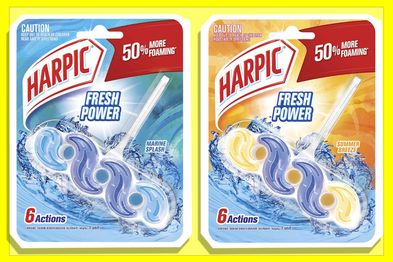 9PR: Harpic Fresh Power Toilet Block Cleaner, Marine Splash and Harpic Fresh Power Toilet Block Cleaner, Summer Breeze