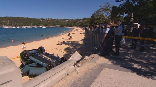 Car crashes onto Balmoral Beach