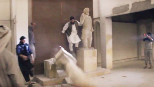 The men claim their prophet ordered them to remove all the statues.