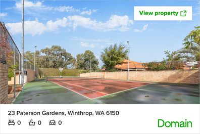 Real estate property listing house home tennis court Domain Winthrop