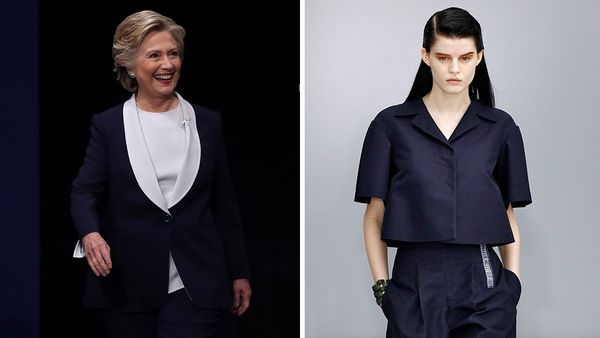 Hillary Clinton power suited for the Presidential debate and an on-trend designer option.