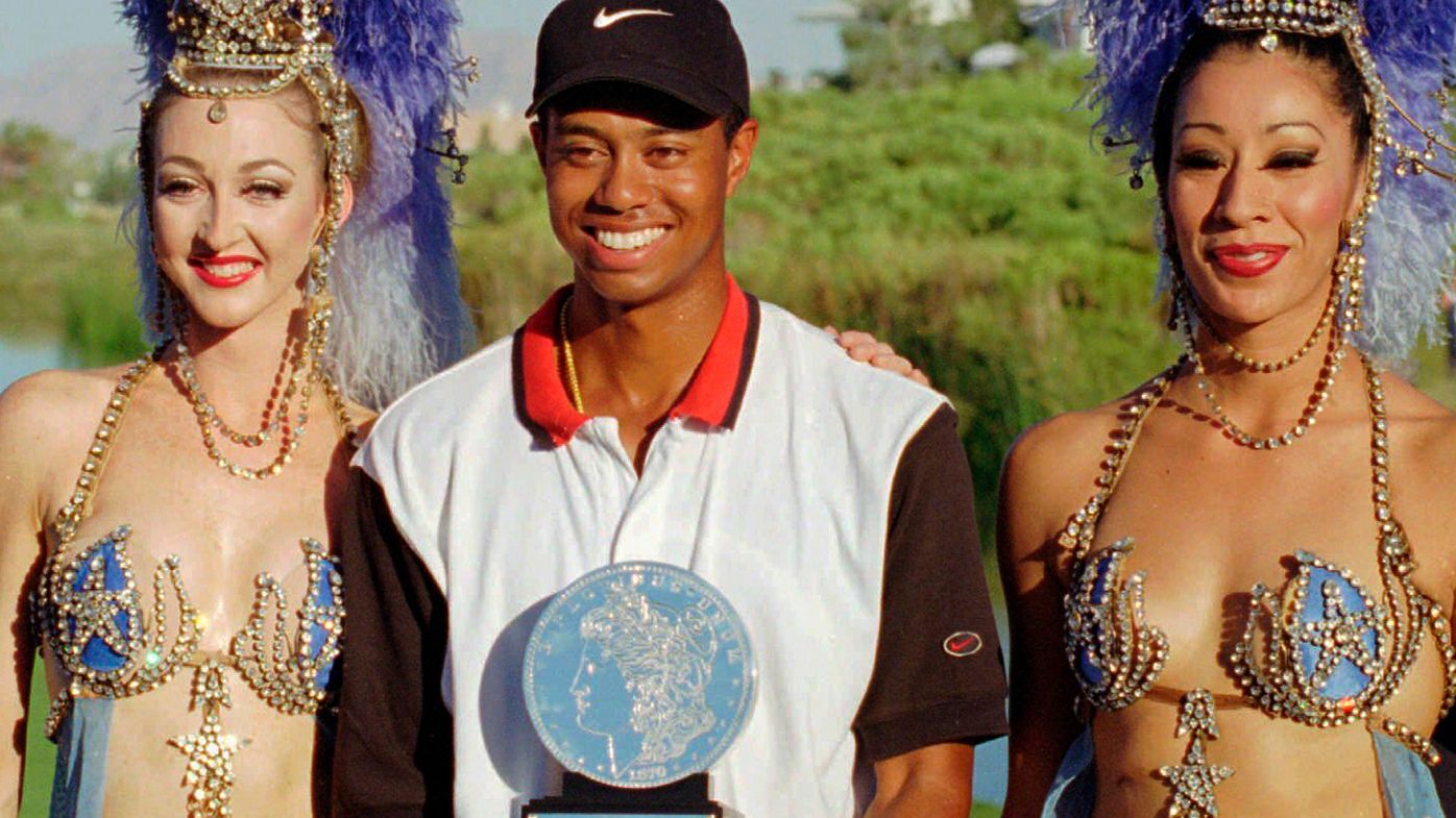 Tiger Woods after his first PGA Tour victory, 25 years ago this week.