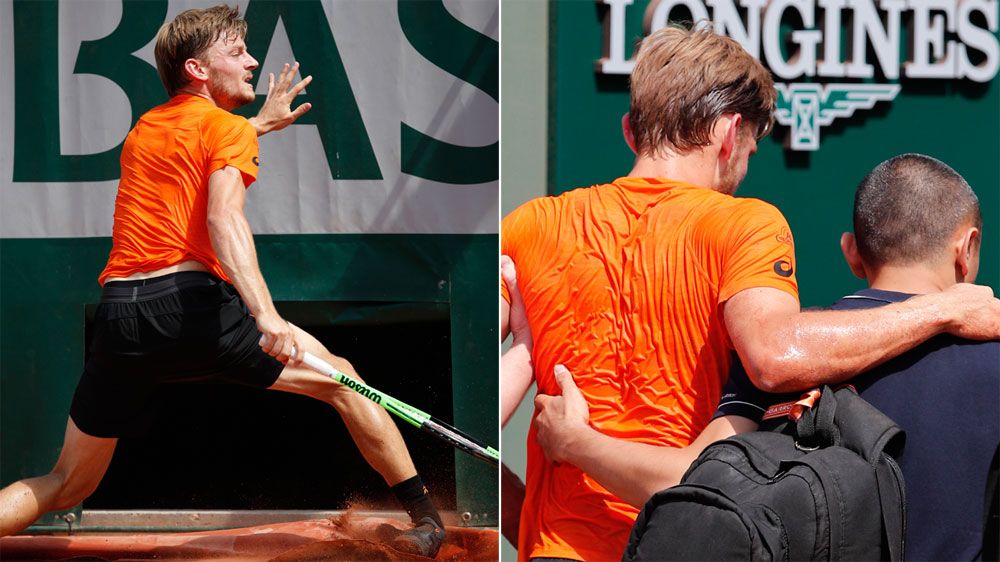 Players sorry for David Goffin after freak accident at French Open