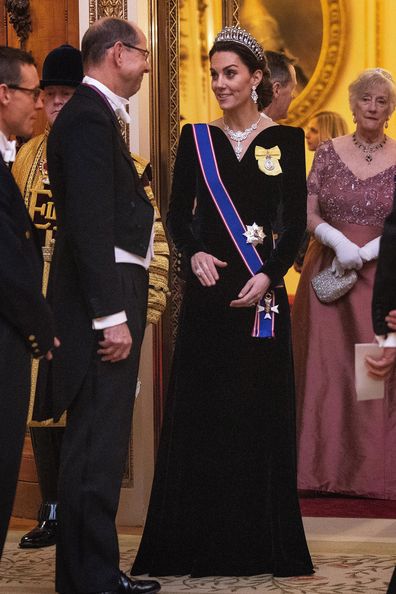 Kate Middleton wears Princess Diana's tiara and Queen's jewels for Diplomatic Corps Reception at Buckingham Palace