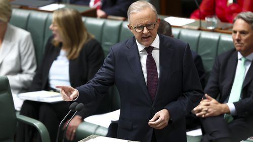 Prime Minister Anthony Albanese during Question Time in the House of Representatives at Parliament House in Canberra on March 26, 2025. fedpol Photo: Dominic Lorrimer