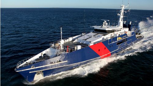 Customs and Border Protection marine vessel, the Cape St George. 