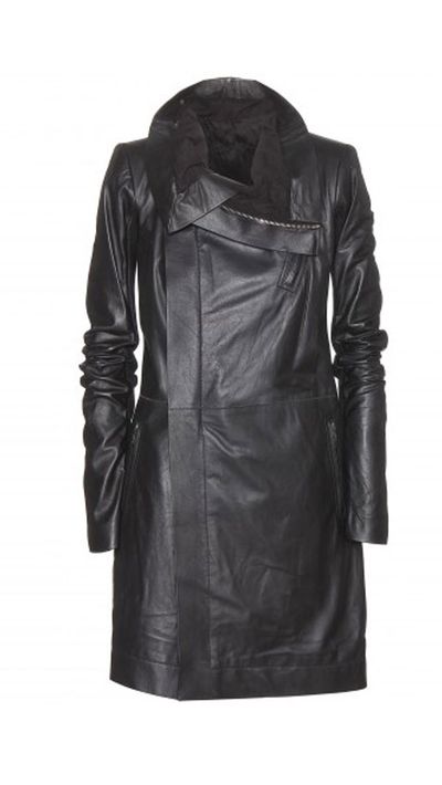 <a href="http://www.mytheresa.com/en-au/leather-coat-373458.html"> Long Biker Leather Jacket, $2731, Rick Owens</a>