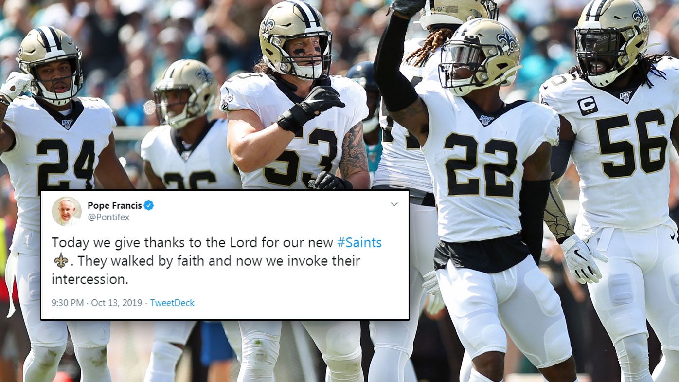 The Pope accidentally tweets the NFL team New Orleans Saints