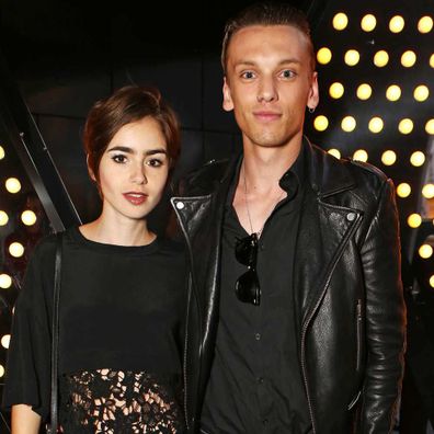 Lily Collins and Jamie Campbell Bower attend the launch of W London - Leicester Square's Britpop Vinyl Collection