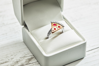 Domino's pizza engagement ring