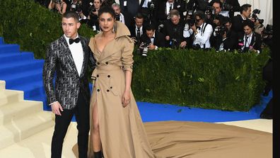 Priyanka Chopra and Nick Jonas attends the "Rei Kawakubo/Comme des Garcons: Art Of The In-Between" Costume Institute Gala at Metropolitan Museum of Art on May 1, 2017 in New York City.