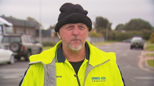 After spotting him, Laurie Owens - the driver of the car with the dashcam - mounted the median strip and drove onto the wrong side of the road to shield the toddler from traffic.