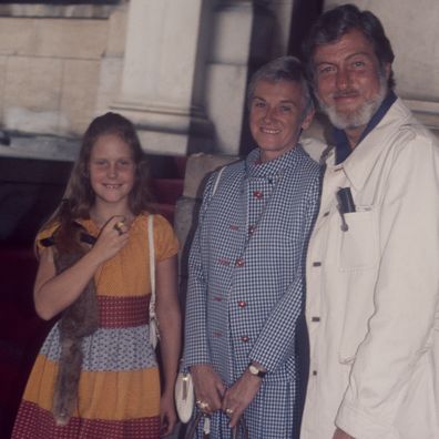 Dick Van Dyke  Margie Willet Van Dyke with their daughter  casual street photograph; circa 1970; New York. (Photo by Art Zelin/Getty Images)
