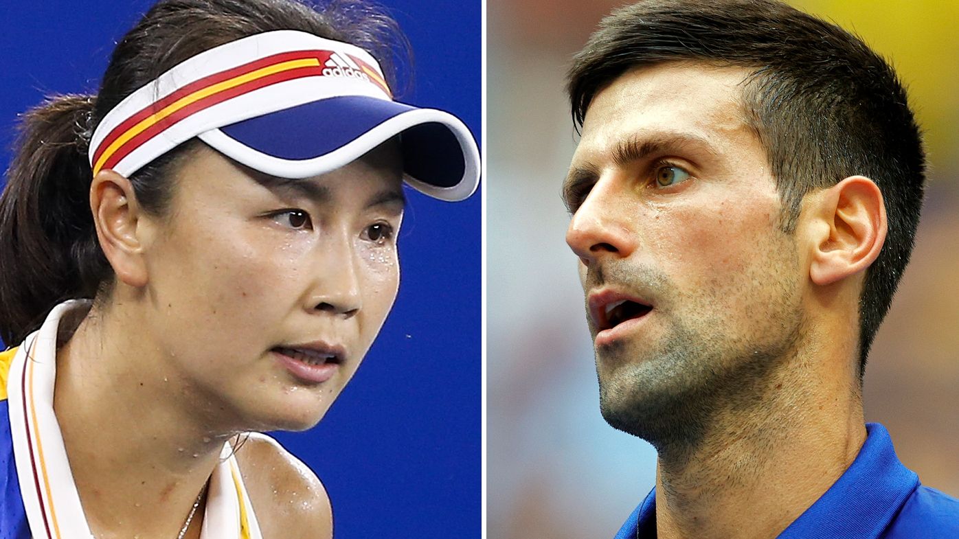 Peng Shuai and Novak Djokovic.