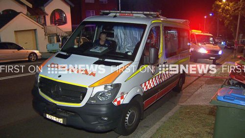 An ambulance at the scene of the alleged attack. (9NEWS)