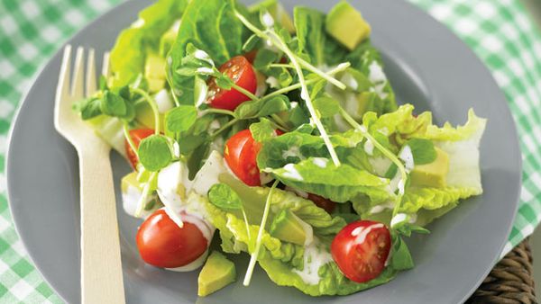 Cos and avocado salad