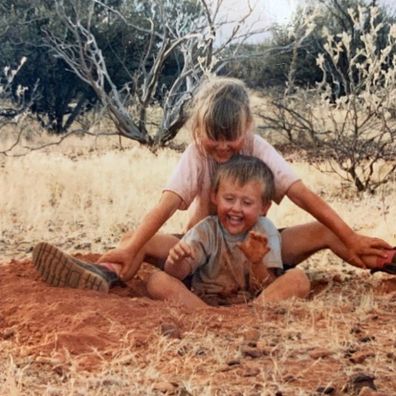 Gold digger Tyler Mahoney as a child in the Australian outback.