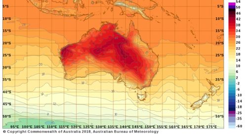 The heat peaked in the late afternoon. (Bureau of Meterology)