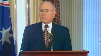 John Howard speaks in Washington after the Twin Towers were struck on September 11, 2001.