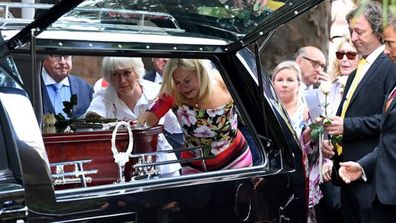 Kerri-Anne Kennerley at husband John's funeral