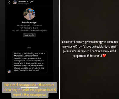 Laura Woods warns fans of Instagram scam
